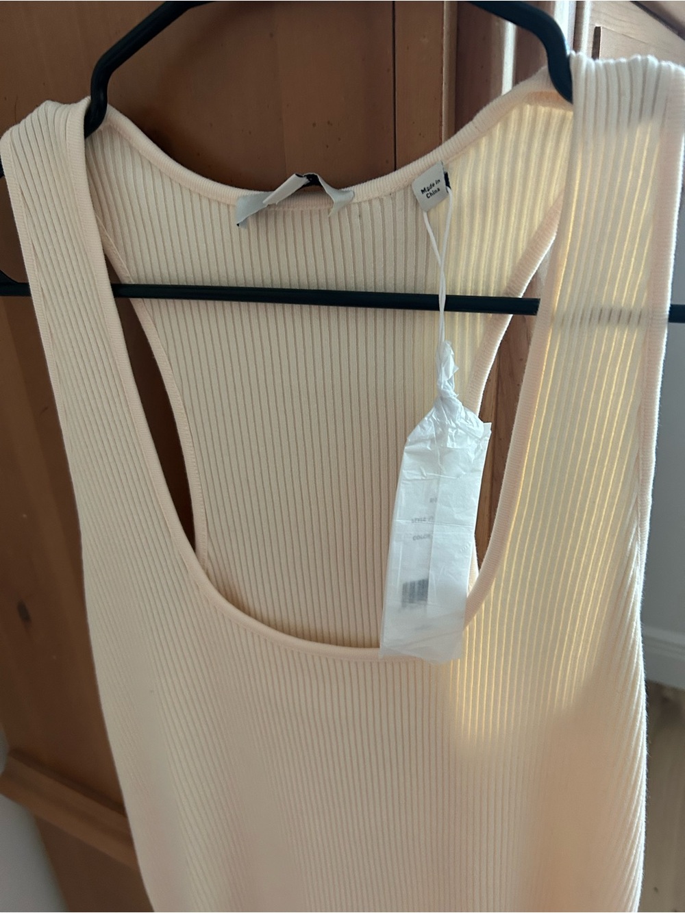 Vince Cream Ribbed Racerback Tank Top - Picture 5 of 5